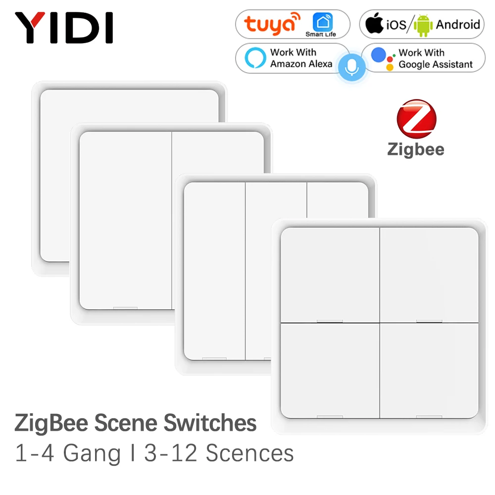 Home Automation Ideas - ZigBee kablosuz 4 Gang 12 sahne