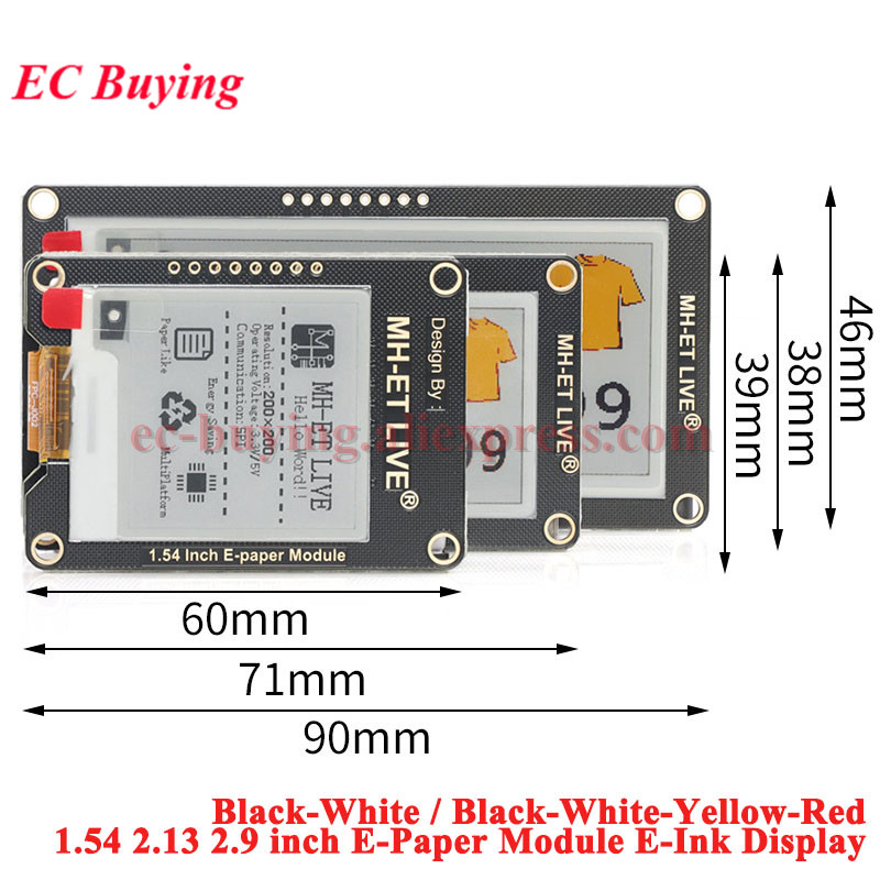 1.54'' 2.9'' 2.13'' 2.9 2.13 1 - Display Epaper 2.9 incelemesi ve fiyatı