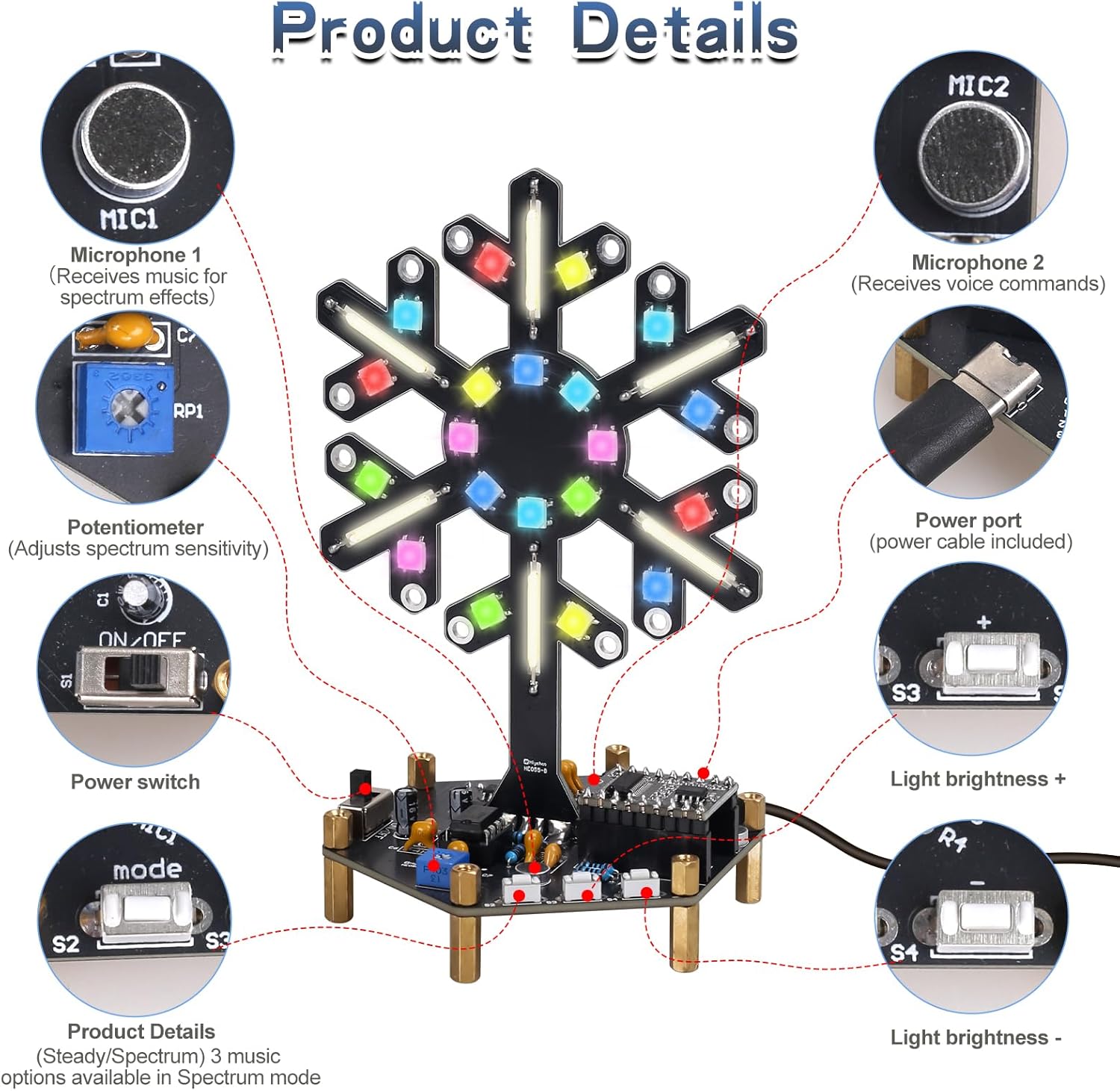 Ses Kontrollü Spektrum Işık Le - Home Automation Diy incelemesi ve fiyatı